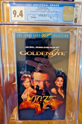 9.4 A+ GoldenEye James Bond VHS Tape Sealed Graded CGC 1999 MGM Pierce Brosnan Foto 1 de 4