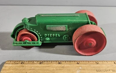 VINTAGE HUBLEY KIDDIE TOY DIESEL ROAD ROLLER, PLASTIC WITH WOOD WHEELS - Image 1 of 4