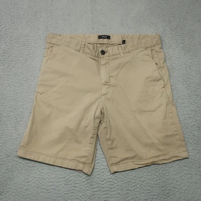 Pantalones Cortos Chinos Theory Para Hombre Talla 34 Beige Bolsillos Cortados Frente Plano Verano Exterior Foto 1 de 4