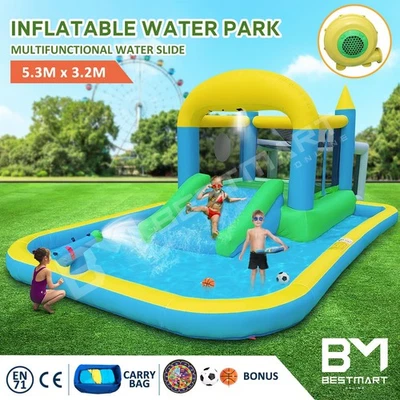 Inflatable Water Park Water Slide Jumping Castle Pool Outdoor Splash Trampoline - image 1 of 4