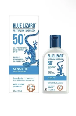 Blue Lizard Sensitive SPF 50 Mineral Sunscreen Lotion,Broad Spectrum,5Oz.04/2026 - Image 1 of 4
