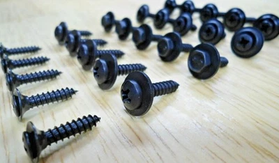 (25pcs) BLACK INT/EXT SCREWS! FOR OLD VOLKSWAGEN BEETLE KARMANN GHIA THING ETC - Image 1 of 3