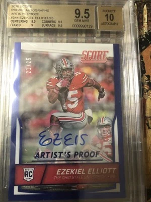 2016 Score Rookie Auto Artist Proof Elliot/25 - Image 1 of 3
