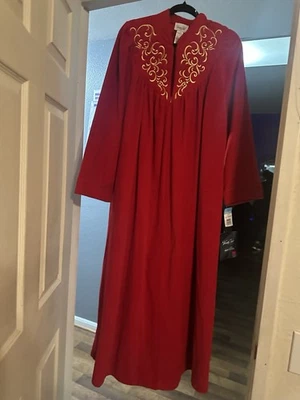 Abrigo de Colección Nuevo con Etiquetas Para Mujer Años 70 Vanity Fair Rojo Dorado Bordado Cremallera Talla XL Foto 1 de 4
