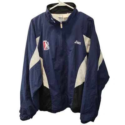 Vintage Asics New England Ice Hockey Lined Color Block Windbreaker Jacket Mens - Image 1 of 4