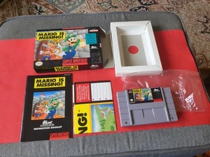 Super Nintendo Mario fehlt! Komplett in Box CIB - Karte, Handbuch, fast neuwertig atemberaubend - Bild 1 von 23