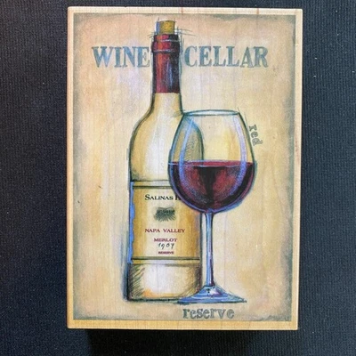 Резиновый штамп для красного винного погреба большой 5,5 x 4 дюйма от Stamps Happen - Изображение 1 из 4