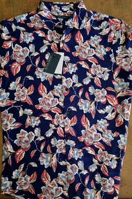 Perry Ellis Mens Shirt Floral Print Button Down Sz S NWT Free Shipping  - Image 1 of 2