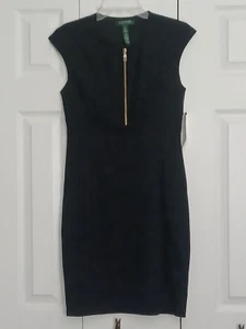 NWT Lauren Ralph Lauren Sleeveless Quarter-zip Sheath Dress Size 6P - Picture 1 of 10