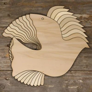 10x Holz Einfache Taube Fliegen Einfache Handwerk Formen 3 mm Sperrholz Frieden ein Liebesvogel - Bild 1 von 4