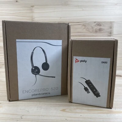 Plantronics EncorePro HW520 Headset + PT 201852-02 DA80 USB Soundprozessor - Bild 1 von 4