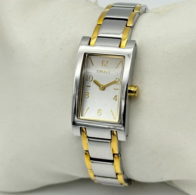 Reloj pulsera clásico de dos tonos de acero inoxidable DKNY para mujer, 18 mm, NY3604 Foto 1 de 4