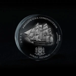 Somali Republic, 500 Shillings, Frigate U.S.S. Constitution, Crystal Coin 2019 - Picture 1 of 3