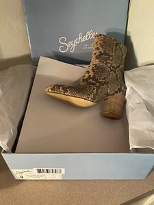 Seychelles Wild Ride Python snakeskin Boot Womens size 9 ($150) 3” Heel New - Picture 1 of 8
