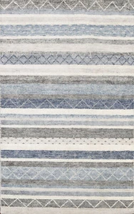 Handwoven Luxury Hand-Knotted Modern Wool/ Silk Indian Rugs 4x6 ft - Picture 1 of 17