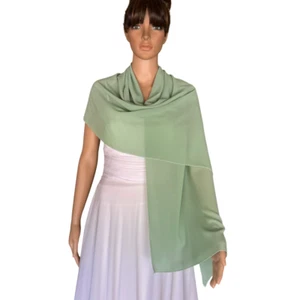 Sage Green Wrap Scarf. Chiffon Long Scarf. Bridesmaid Shawl. Cheap Shawl. - Picture 1 of 3