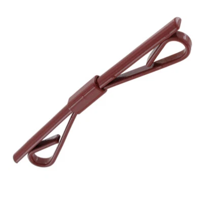 Shields Maroon Burgundy Collar Clip Bar Enamel Vintage Mens Jewelry 2 3/8" - Image 1 of 2