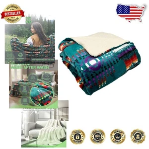 Heavyweight Sherpa 40"x60" Aztec Throw Blanket – Perfect for Comfort and Style - Picture 1 of 12
