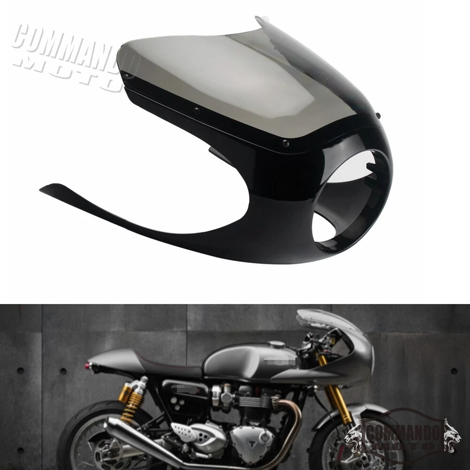 Retro Half Headlight Fairing For Suzuki Honda Yamaha BMW Cafe Racer Universal - Imagem 1 de 4