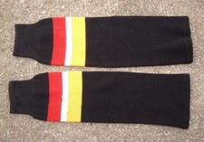 Topeka Scarecrows CHL Knit Hockey Socks ~ Black Red Yellow L ~ USHL