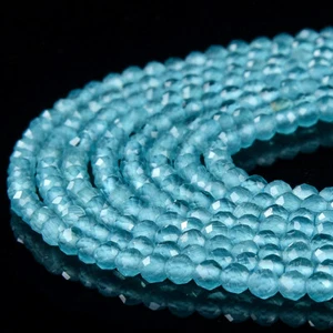 2MM Blue Cat's Eye Gemstone Grd AAA Micro Faceted Round 15 inch (80018257-P100) - Picture 1 of 3