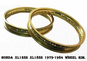Fit HONDA XL125S XL185S 1979-1984 ALU YELLOW GOLD FRONT & REAR WHEEL RIM  #BI# - Picture 1 of 7