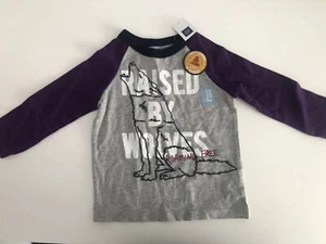 Baby Gap Boys Grey/Purple Raises By Wolves T-Shirt- Size 12/18 Months BNWT - Picture 1 of 4