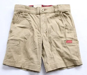 Levi's Boy's Adjustable Waist Flex Stretch Cargo Short AR8 Khaki Size 4/5 NWT - Picture 1 of 8
