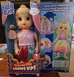 Baby Alive Princess Ellie Grows Up! 15-Inch Doll Blonde Hair, Blue Eyes Kids Toy
