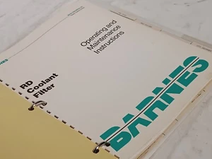 Barnes RD Coolant Filter Machine Operation & Maintenance Manual, as shown - Picture 1 of 10