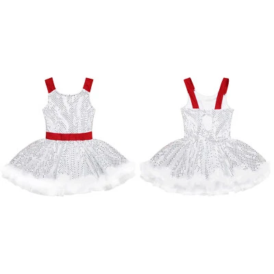 Niños Niñas Leotardo Cumpleaños Solero Vestido Rodillo Escenario Tutú Vestidos Ballet Foto 1 de 4