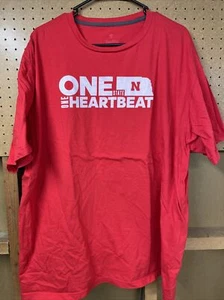 Nebraska Cornhuskers ONE STATE ONE HEARTBEAT Short Sleeve T-Shirt 2XL - Picture 1 of 4