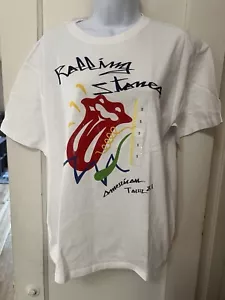 T-shirt blanc THE ROLLING STONES American Tour 1981 - Taille : Small NEUF avec étiquettes - Photo 1/3