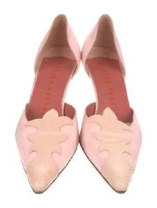 WALTER STEIGER-PINK SILK D'ORSAY PUMPS W/LEATHER ACCENT-SIZE-39-EXCELLENT-VIN... - Picture 1 of 9