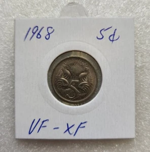 1968 5c Coin Vf-xf Set In 2x2 Card Circ. - Picture 1 of 2