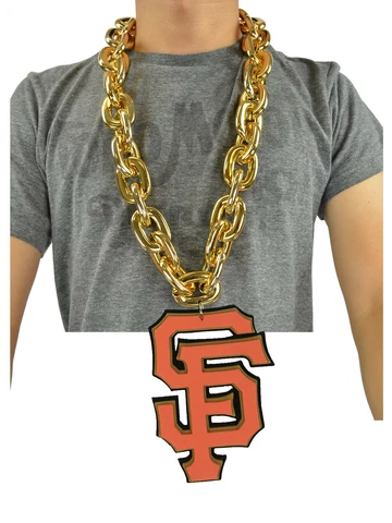 New MLB San Francisco Giants GOLD Fan Chain Necklace Foam Cover