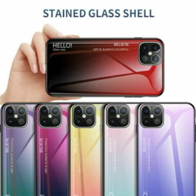 Tempered Glass Gradient Color Phone Case For Google Pixel 9 8 7 6 5 4 6A 7A 8A - Image 1 of 4