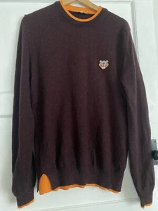 Kenzo Jumper M knitted Wool Mens Burgundy & Orange - Picture 1 of 7