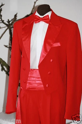 Frack Schwalbenschwanz  Hochzeitsanzug Herrenanzug ROT - Bild 1 von 2