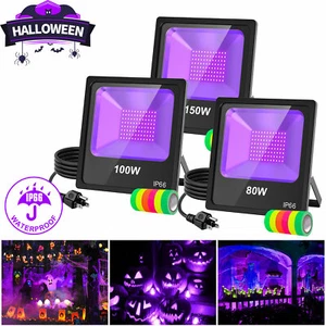 80W/100W/150W UV LED Black Light Halloween Display Party Decorations Glow Light - Picture 1 of 20