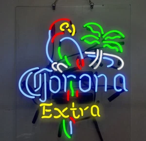 Corona Extra Parrot Beer Neon Sign 19x15 Beer Bar Man Cave Room Wall Decor Gift - Picture 1 of 3