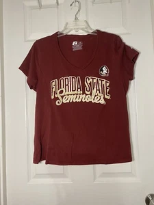 Russell Florida State Seminoles Women's Sz Large Short Sleeve V Neckline - Picture 1 of 3