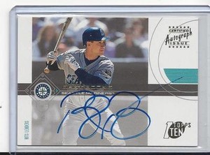 BRET BOONE 2002 TOPPS TEN MARINERS ON CARD RARE AUTO
