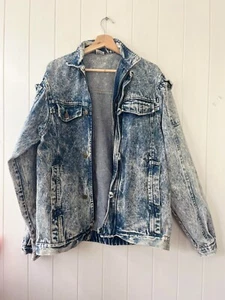 Vintage Denim Stone Wash Oversized Jacket Size M/L - Imagen 1 de 10