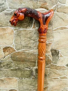 Antique Brass Head Vintage Handle Style Exclusive Designed Wooden Walking stick - Picture 1 of 6
