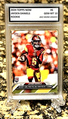 GRADED GEM-MT 10 Jayden Daniels 2024 TOPPS NOW Record Setting ROOKIE Card #6 - Image 1 of 4