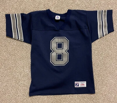 DE COLECCIÓN Troy Aikman Dallas Cowboys NFL Fútbol Juvenil Niños L Logo 7 Retroceso Foto 1 de 4