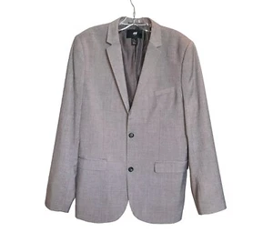 H&M Slim Fit Business Freizeit Anzug Sport Mantel Blazer Grau Einreiher Gr. 44R - Bild 1 von 5