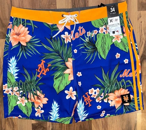 Hurley Phantom 47 MLB New York Mets Board Beach Pool Swim Shorts Mens Size 34 Cover