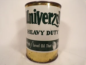 Vintage Univerzol Heavy Duty Motor Oil Quart Can Rare Barber Co. Chicago  - Picture 1 of 10